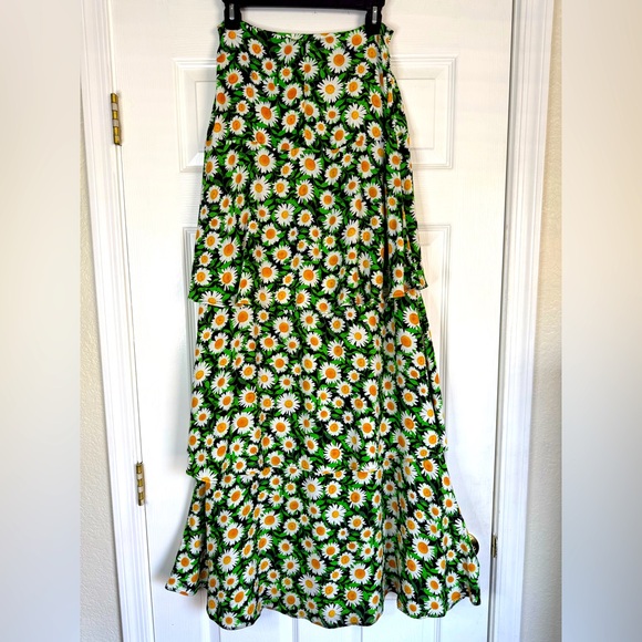 AFRM Ditsy Floral Sabine High Rise Tiered Ruffle Breezy Maxi Dress Skirt S / M - Picture 8 of 11